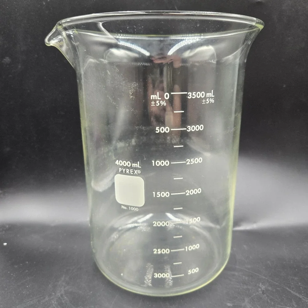 Vintage PYREX 4000ml Large Beaker No 1000 Glassware Laboratory Lab Science